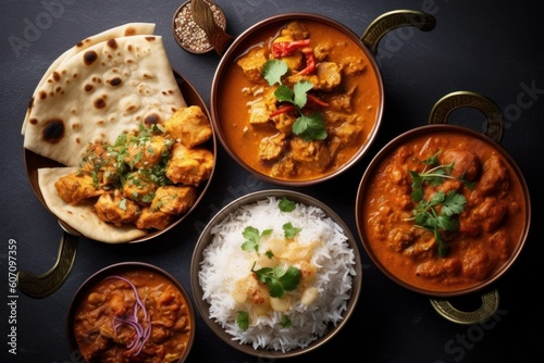 Indian Chicken tikka masala or curry  served in a bowl or plate. selective focus  generative Ai