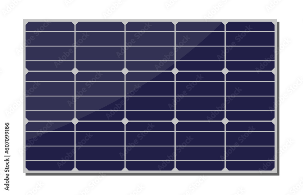 Solar panel vector illustration isolated on white background. Alternative energy source.