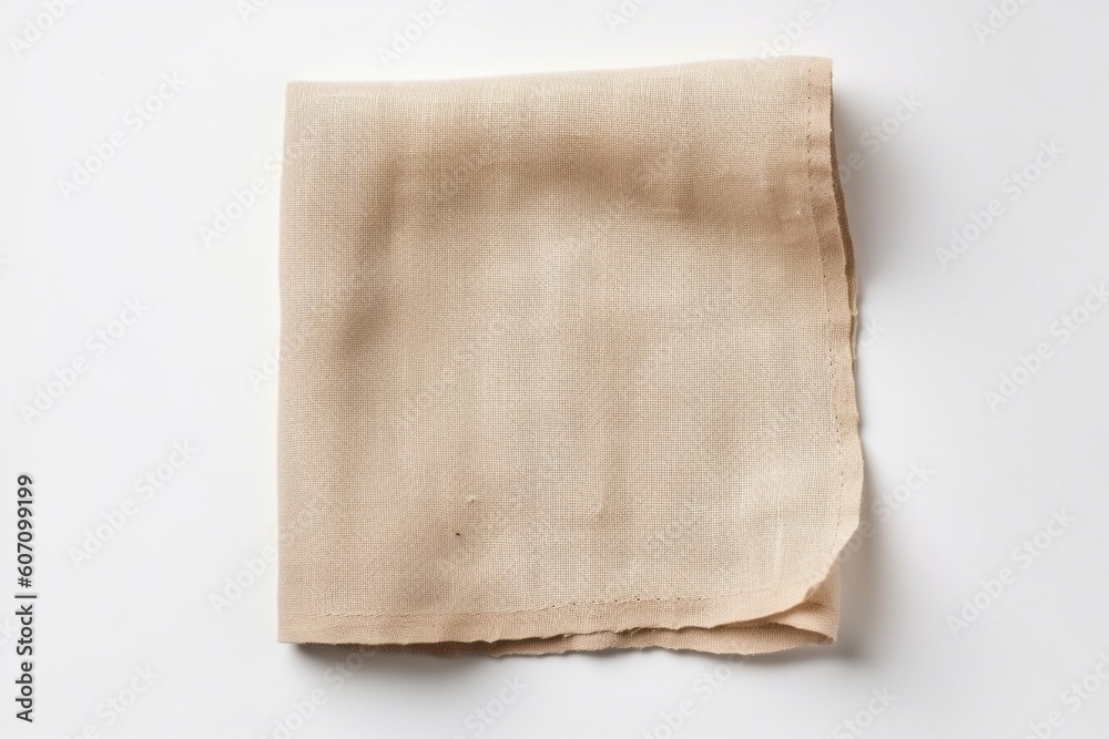 Natural linen napkin Generative AI