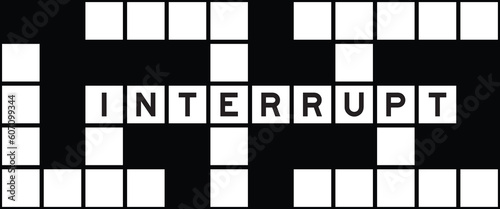 Alphabet letter in word interrupt on crossword puzzle background