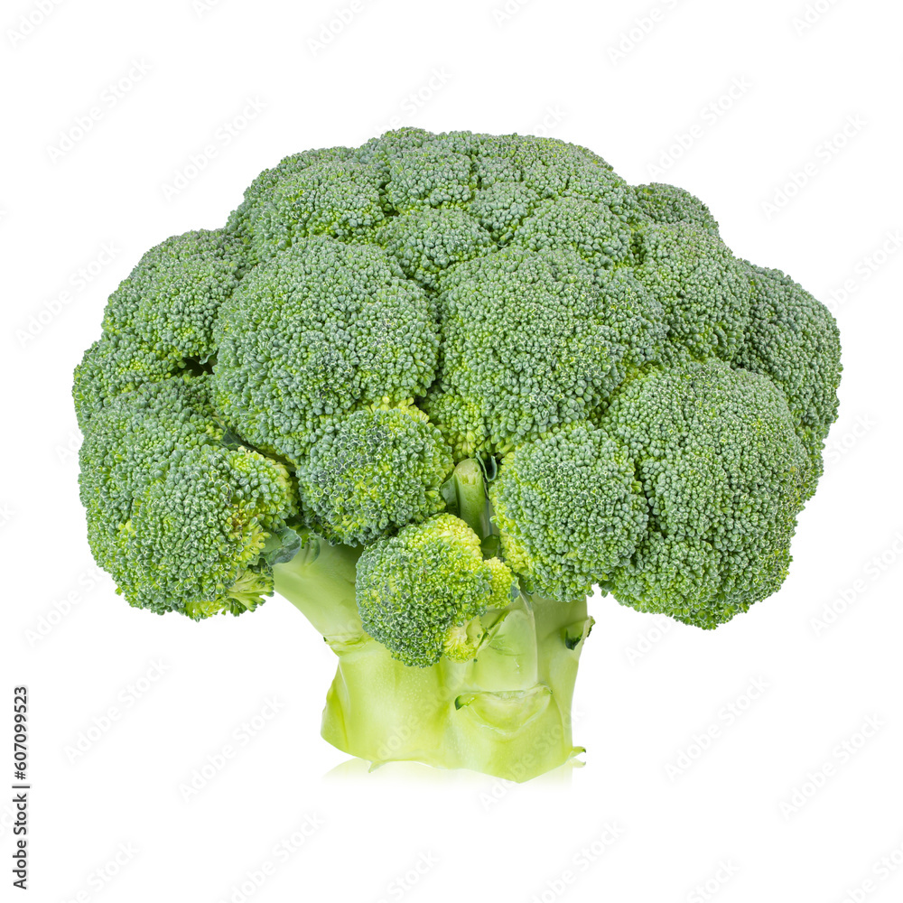 Fresh broccoli inflorescence isolated on white background Fresh broccoli inflorescence isolated on white background