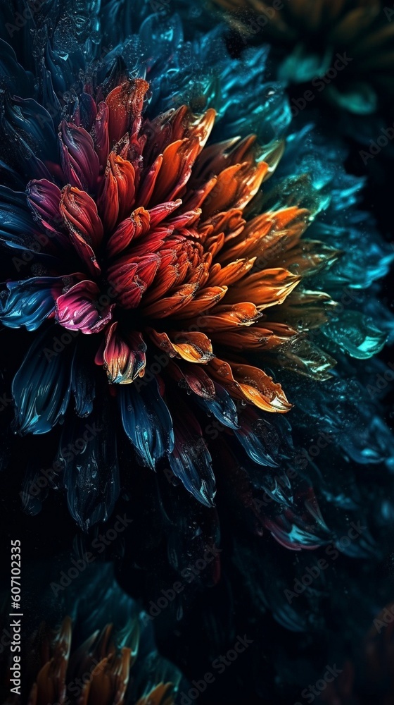 Obraz premium red and yellow flower Generative AI