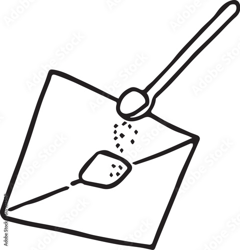 薬さじと薬包紙線画
