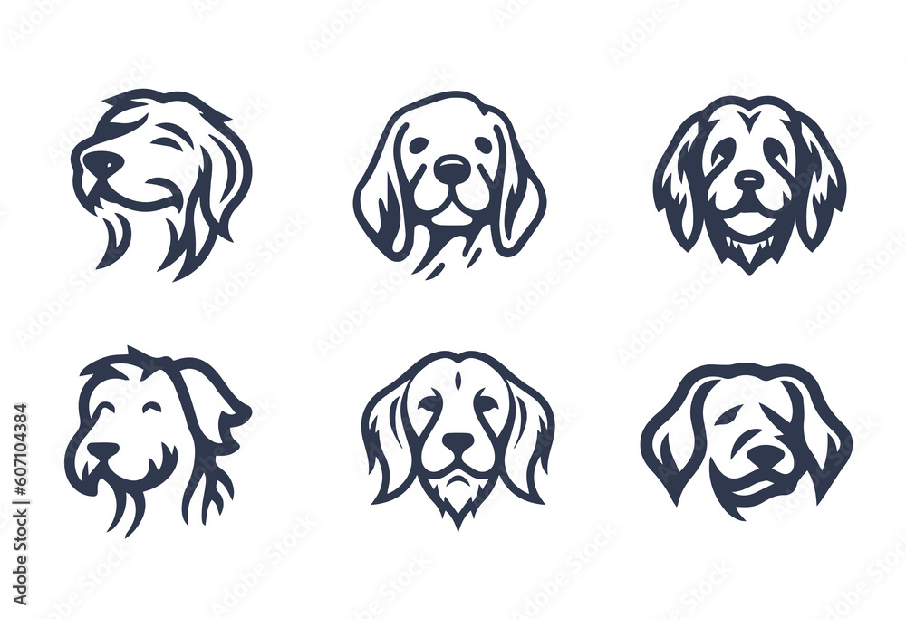 Dog hand drawn silhouette vector icon set. Dog hand drawn silhouette vector icon set.