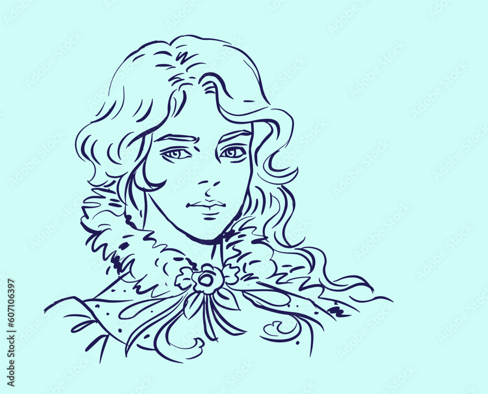 girl with scarf and and flowers vector for illustration decoration background girl with scarf and and flowers vector for illustration decoration background