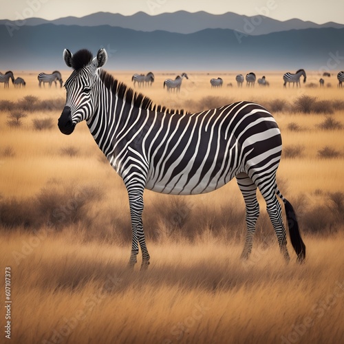 Anmutiges Zebra in der unber  hrten Savanne - Eleganz und Wildnis vereint