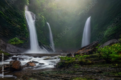 Hidden Waterfalls in Borneo - Three Sisters Waterfall in Ulu Baram  Sarawak