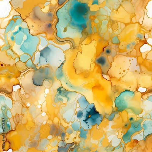 Gold Alcohol Ink Pattern AI Generated
