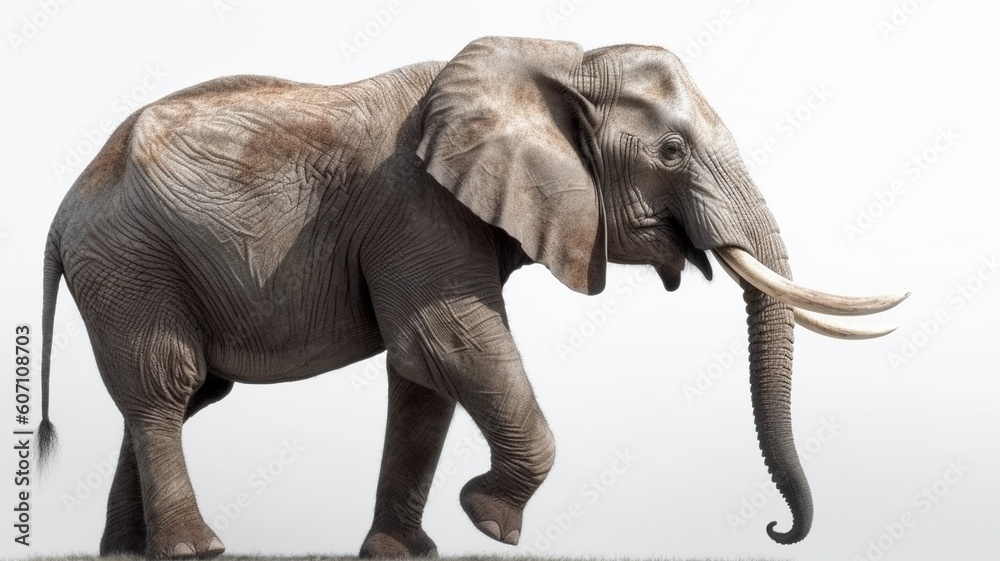 Obraz premium elephant isolated on white background Generative AI