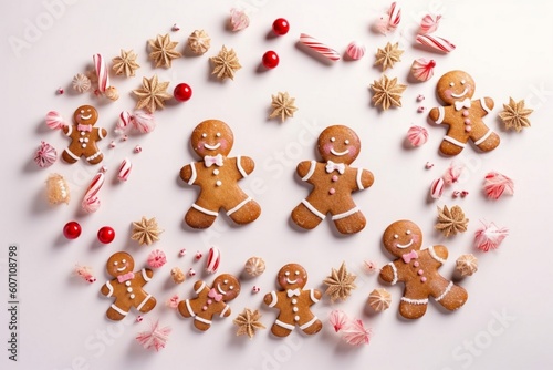 gingerbread people set  Generative AI