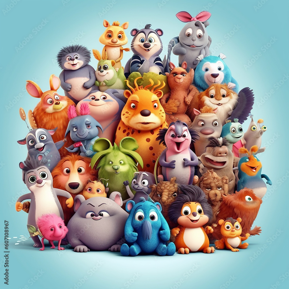 various animals Generated AI various animals Generated AI