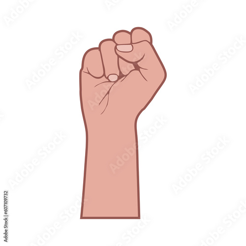 HAND UP, PUNCHING HAND VECTOR ILLUSTRATION, FREEDOM SYMBOL