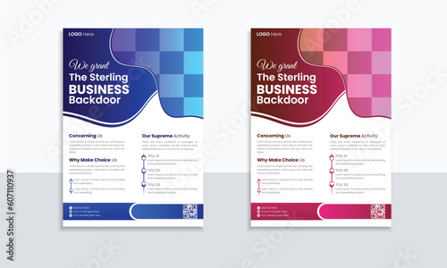 Clean and fresh A4 size corporate flyer design template vector editable minimalistic organic shapes creative flyer design.
