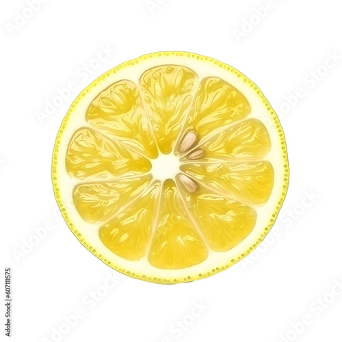 slice of lemon isolated transparent background