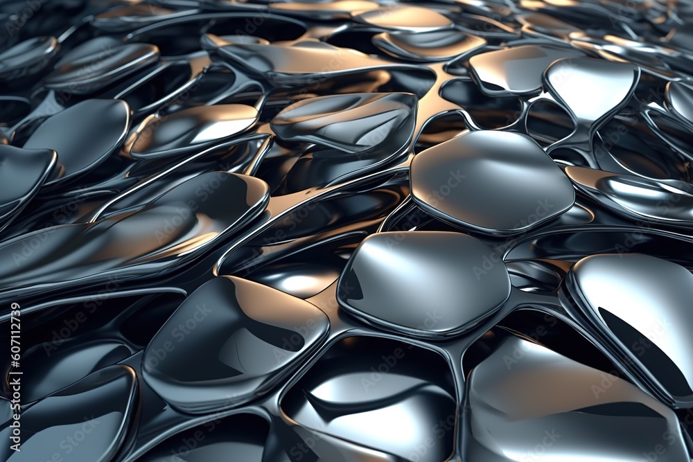 Fototapeta premium molecular structure of metal, metallic surface 