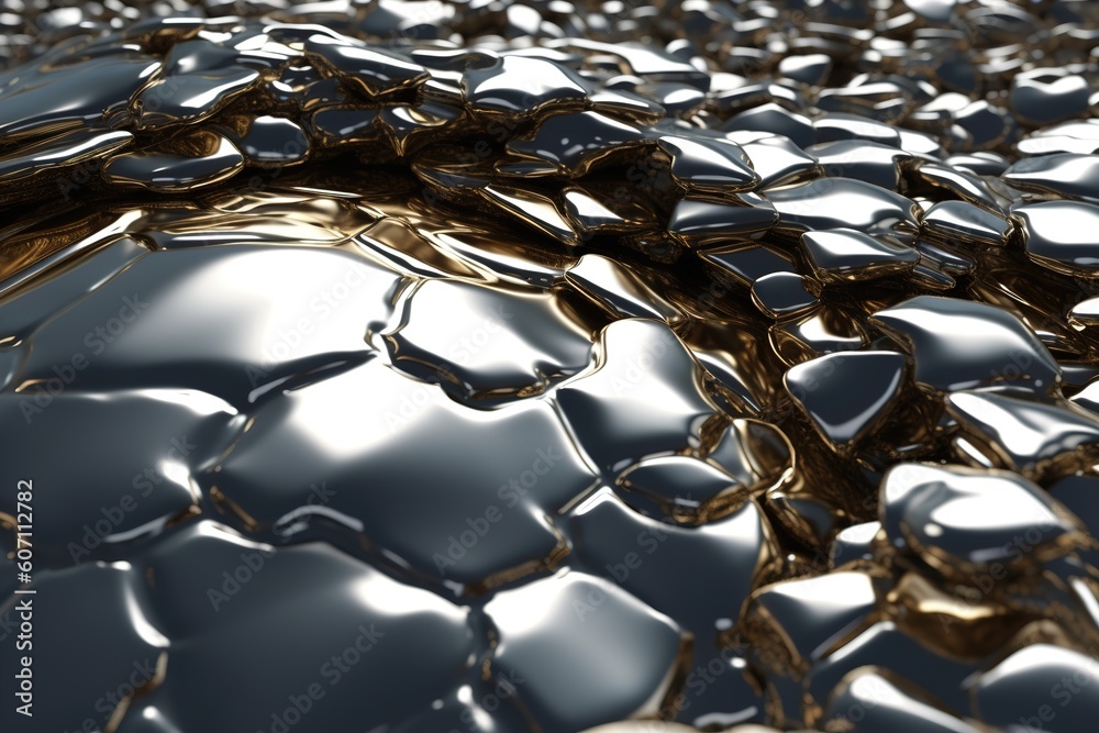 Fototapeta premium molecular structure of metal, metallic surface 