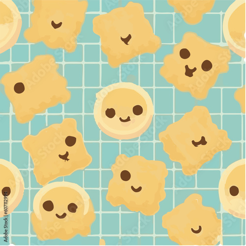 cute simple waffles pattern, cartoon, minimal, decorate blankets, carpets, for kids, theme print design
