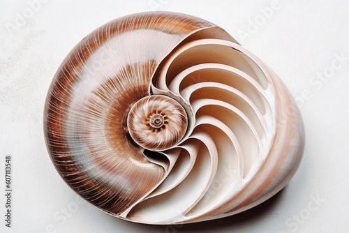 nautilus shell isolated on white background Generative AI