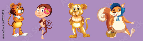 Set of animal cartoon character by the greatest graphics