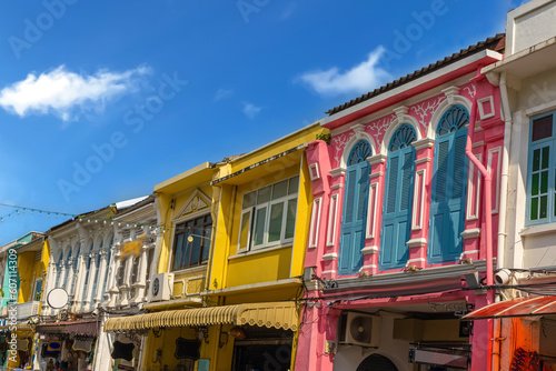 Sino Portuguese Colourful and decorative house in Old Phuket Town Phuket thailand 