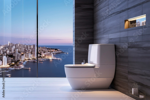 Generative AI illustration of Large Luxury Bathroom with luxurious design
