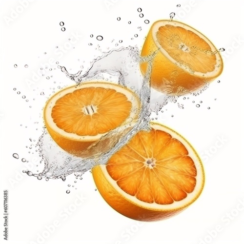 orange and water splash