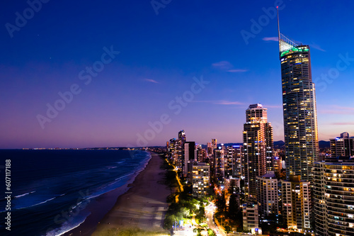 Cosmic Cascades: The Tapestry of Skyscrapers, Where Dreams Meet the Ocean's Embrace photo