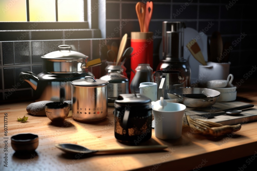 kitchen table stove and stuff food photography