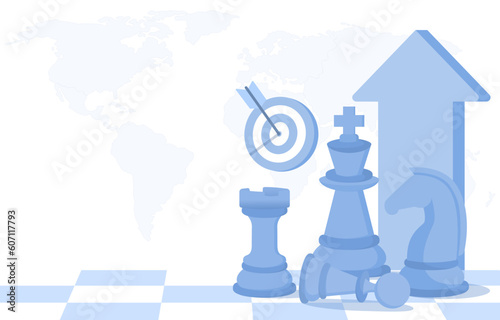 Business strategy concept. Strategy planning, tactical improvements, and skill development to achieve success and competitive market. Plan and set action manage resources, make decisions.