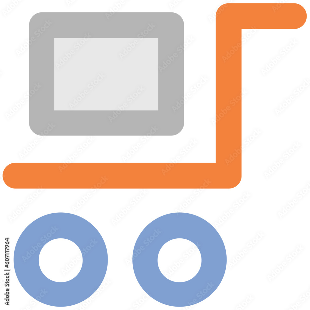 Logistics service, icon of dolly box Logistics service, icon of dolly box