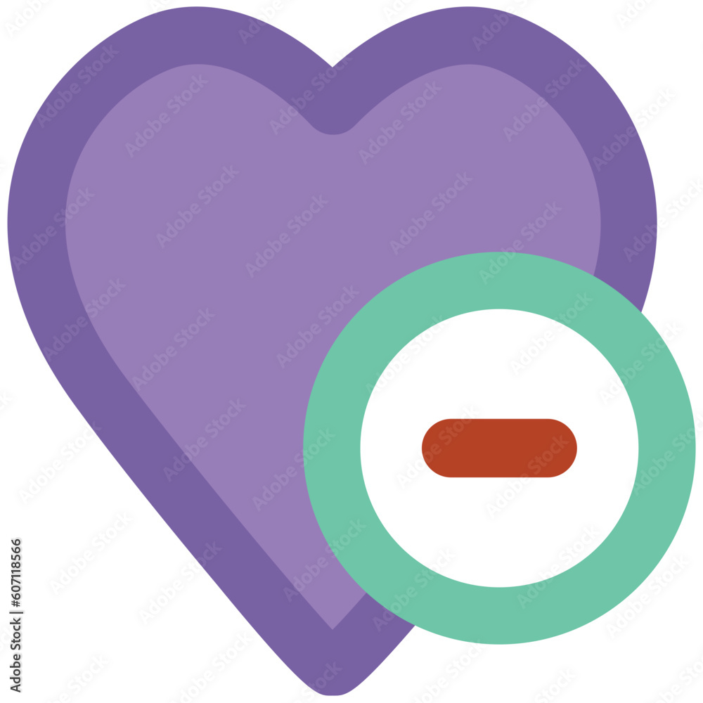 Fototapeta premium Love heart bold line icon design 