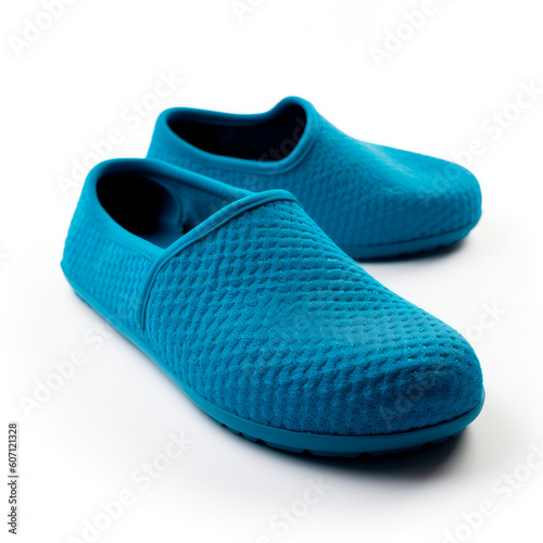 Home slippers blue color, isolated