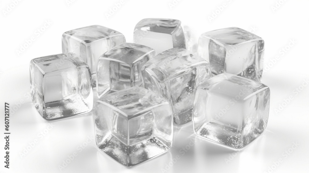 ice cubes isolated on white background Generative AI ice cubes isolated on white background Generative AI