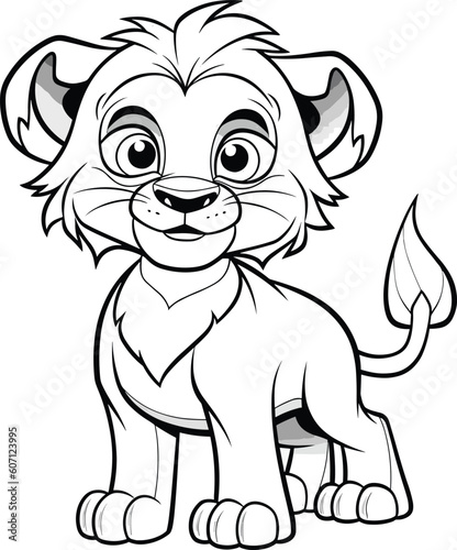 Lion  colouring book for kids  vector illustration