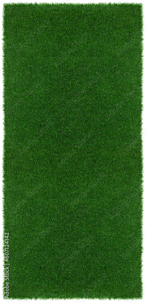 Obraz premium Meadow green grass surface. Turf blank top view background isolated on white. Template or Banner for gardening shop or online shopping, environmental concept