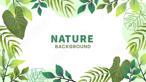 eco nature forest watercolor backgound
