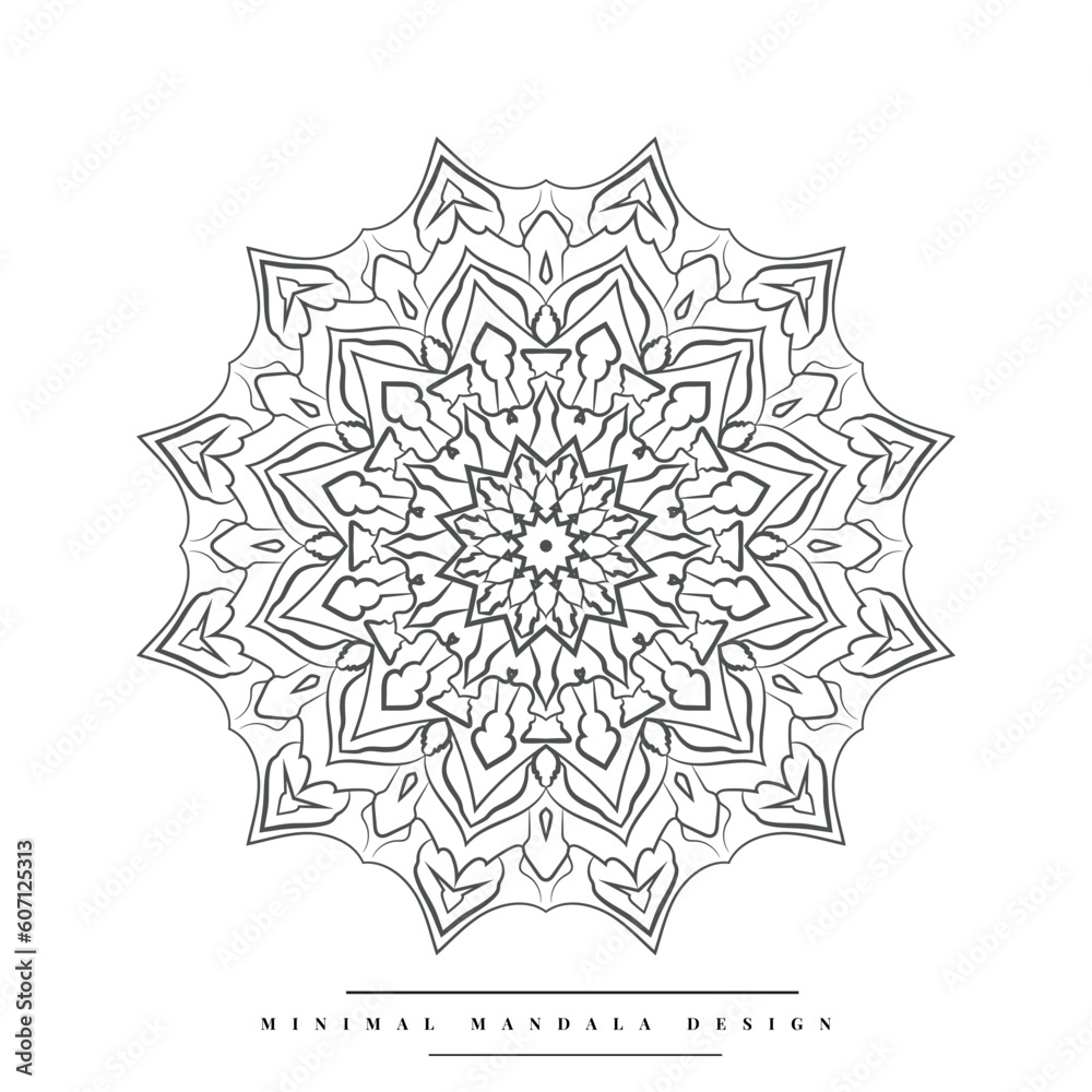 Modern Mandala Coloring Page with Nature-inspired Elements Modern Mandala Coloring Page with Nature-inspired Elements