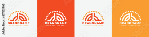 Letter AY and YA Sunrise  Logo Set, suitable for any business with AY or YA initials.