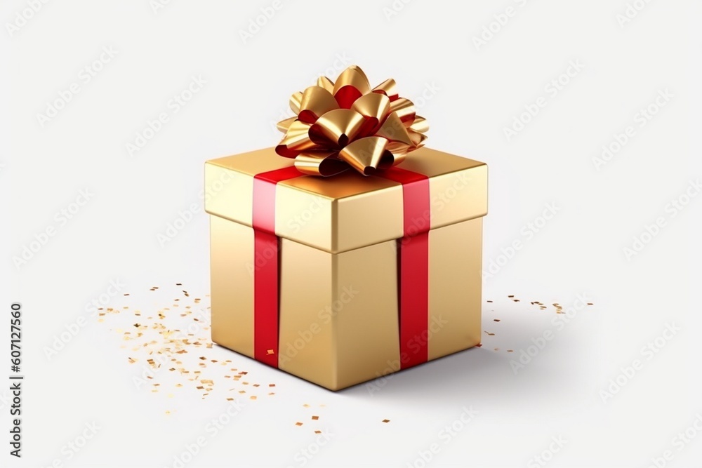 Fototapeta premium Beautifully designed gift box isolated on white background Generative AI