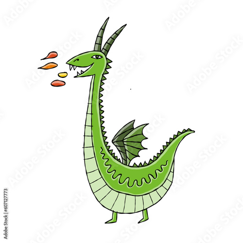 Funny Dragon character isolated on white. Symbol of Chinese New Year 2024 for...