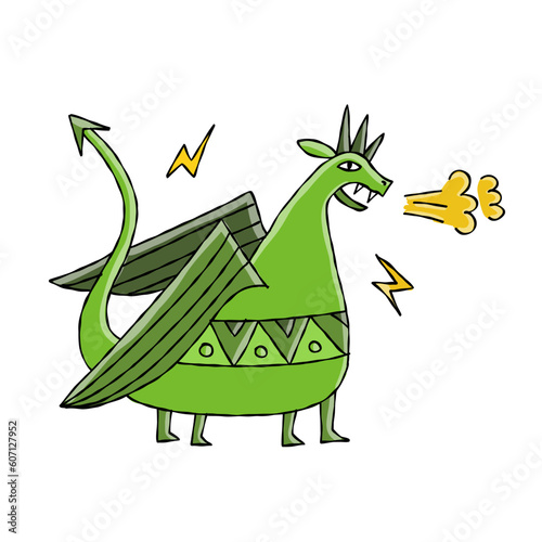 Funny Dragon character isolated on white. Symbol of Chinese New Year 2024 for...