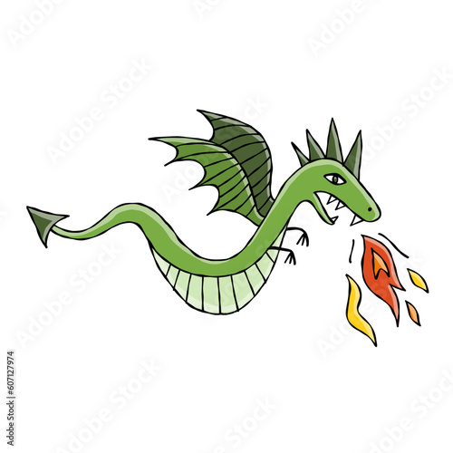 Funny Dragon character isolated on white. Symbol of Chinese New Year 2024 for...