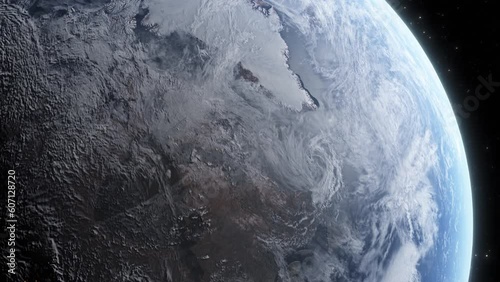 Rotating planet Earth from space. 4K
