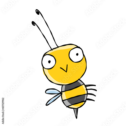 Funny Bee character isolated on white for your design