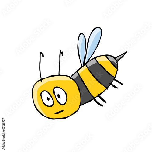 Funny Bee character isolated on white for your design