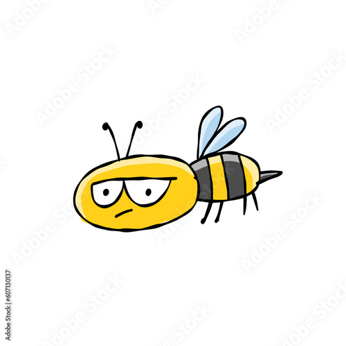 Funny Bee character isolated on white for your design