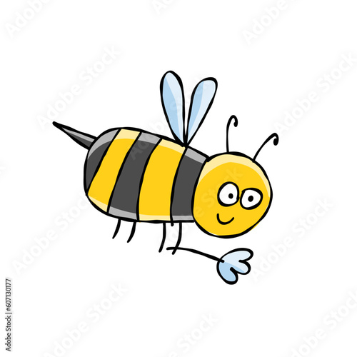 Funny Bee character isolated on white for your design