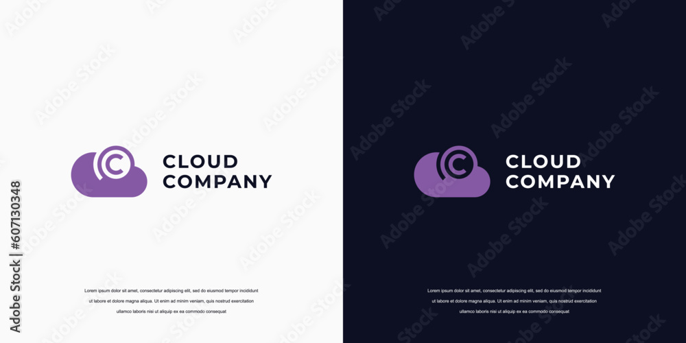 letter C cloud icon logo design