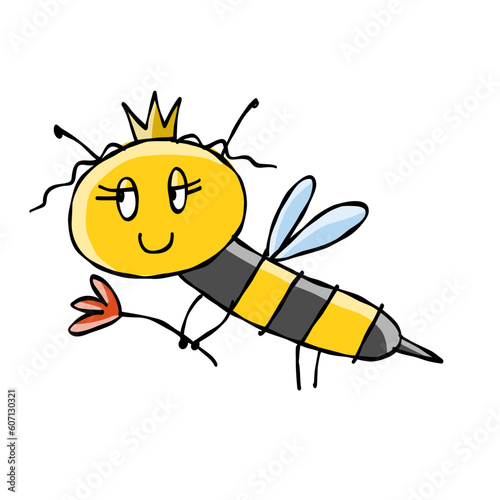 Funny Bee character isolated on white for your design