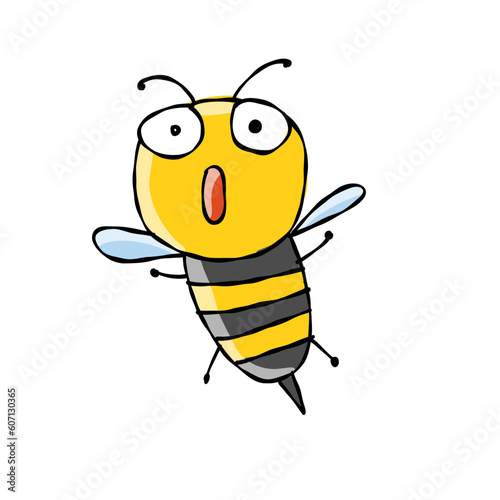 Funny Bee character isolated on white for your design